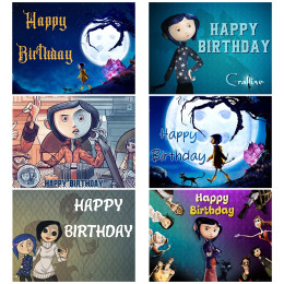 Виниловый фон Coraline&The Secret Door Thrilling тематическая вечеринка на день рождения для детской фотосъемки