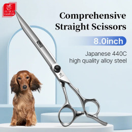 Профессиональные 8,0 дюймовые ножницы Fenice JP440C с широким лезвием в форме меча, прямые ножницы для стрижки домашних питомцев, уход за собаками