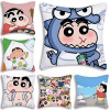 Anime Lovely Crayons Shinchans Pillow Covers Cartoon Sofa Decorative Home Double-sided Printing Short Plush Cute Cushion Cover