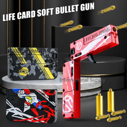 Новая модернизированная металлическая складная игрушка-пистолет Lifecard для детей и взрослых, пистолет-игрушка с мягкими пулями, модель стрельбы из сплава для взрослых Ch