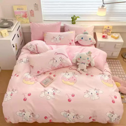 Милый розовый пододеяльник Cinnamoroll, детский мультяшный Комплект постельного белья для девочек, подарки, пододеяльник для односпальной кровати, украшение для спальни