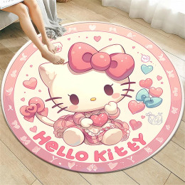 Sanrio HelloKitty HD Печатный круглый ковер для гостиной спальни коврики для кемпинга и пикника искусственный Противоскользящий ковер коврик для йоги подарки