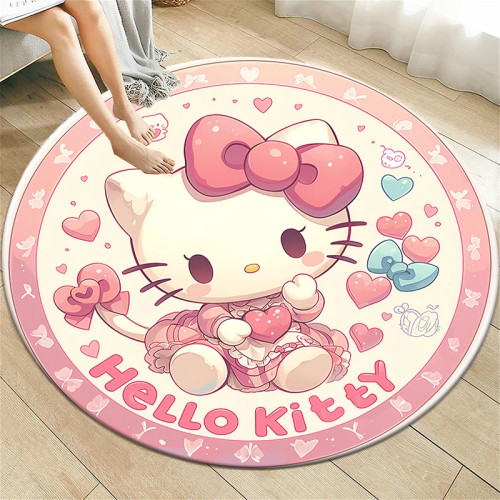 Sanrio HelloKitty HD Печатный круглый ковер для гостиной спальни коврики для кемпинга и пикника искусственный Противоскользящий ковер коврик для йоги подарки