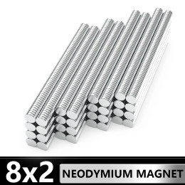 Суперсильный круглый магнит 8X2 мм, мощные магниты для холодильника, DIY, здания, научных, поделок, обучения и офисных магнитов