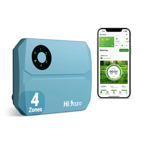 HiOazo HSC-400W Wi-Fi умный спринклерный контроллер с защитой от водяного молотка 4-зонный контроллер орошения для газона, сада, курты