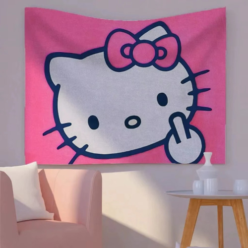 MINISO Sanrio Hello Kitty MINISO Hello Kitty гобелен настенный подарок на день рождения домашний декор для гостиной, спальни и офиса