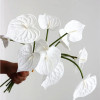 Роскошные Искусственные цветы Anthurium PU на ощупь, 4 шт./комплект