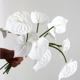 Роскошные Искусственные цветы Anthurium PU на ощупь, 4 шт./комплект