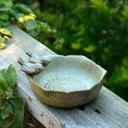 Керамическая миска для купания птиц, кормушка для птиц, держатель для еды, контейнер для кормления птиц, поднос для уличного сада, украшения двора, кормушка для птиц