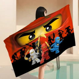 Полотенце из мультфильма ninjago, пляжное полотенце из микрофибры, впитывающее быстросохнущее мягкое полотенце для йоги, плавания, курортное полотенце для альпинизма