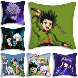 Hot Anime Comics HUNTER×HUNTER Pillow Covers Cartoon Sofa Decorative Home Double-sided Printing Short Plush Cute Cushion Cover