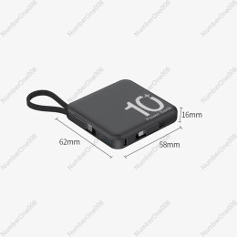 Мини 10000 мАч со встроенными кабелями Power Bank Портативный микрокомпактный блок питания Тип C Шнур освещения Быстрый