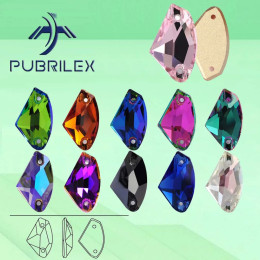 PUBRILEX оптовая продажа, стеклянные стразы K9, края с фасками, 3256, стразы, галактические пришивные камни для сумки для одежды, одежды