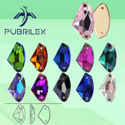 PUBRILEX оптовая продажа, стеклянные стразы K9, края с фасками, 3256, стразы, галактические пришивные камни для сумки для одежды, одежды
