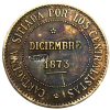 1873 Испания 2 pesetas-кантональная революционная копия монеты