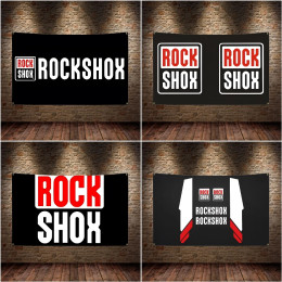 R-Rock-Shox флаг для горного велосипеда, полиэстер, цифровая печать, баннер для спальни, настенный художественный гобелен, украшение, флаг