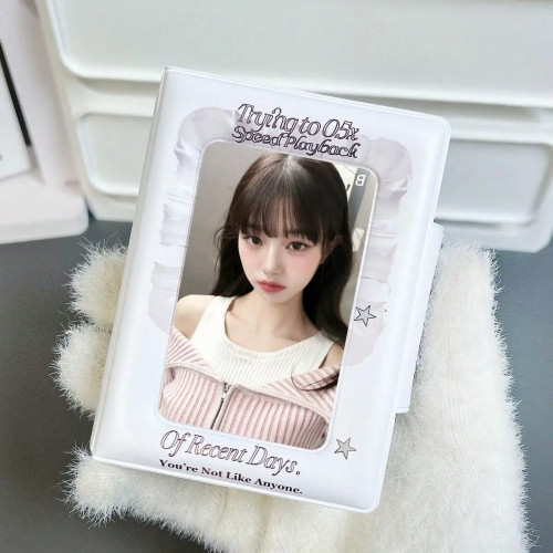Держатель для фотокарточек с милой белой подушкой, книга для фотокарточек Pop Idol, портативная папка большой емкости, подходит для защитного держателя фотокарточек 3-3,5 дюйма