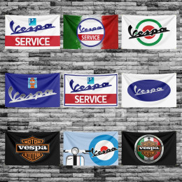 3x5 футов, итальянский флаг Vespa для скутера, мотоцикла, гоночного флага из полиэстера, печатные флаги для мотоцикла, баннер, гобелен для декора