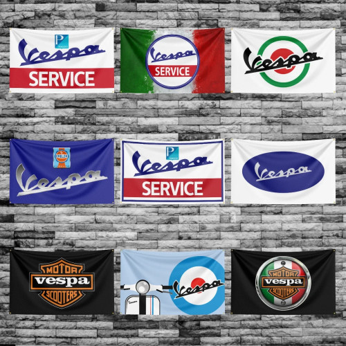 3x5 футов, итальянский флаг Vespa для скутера, мотоцикла, гоночного флага из полиэстера, печатные флаги для мотоцикла, баннер, гобелен для декора