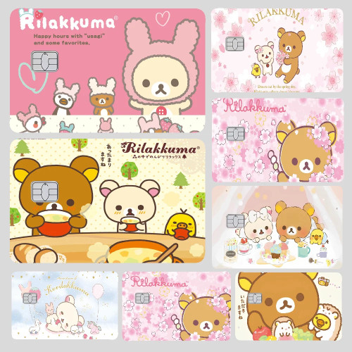 Наклейки Rilakkuma, 4 шт., ПВХ, наклейки на кожу кредитной карты, съемная самоклеящаяся защитная пленка