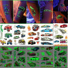 12 листов Hot Wheels, украшения для вечеринки, гоночная светящаяся наклейка, горячие колеса, татуировка, приз, колесо для мальчиков, гоночный автомобиль, сувениры для вечеринки, подарки