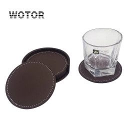 WOTOR 1 шт. кожаные подставки однотонные классические круглые водонепроницаемые термостойкие подставки для столовых приборов чая кофейная чашка барная стойка домашний декор
