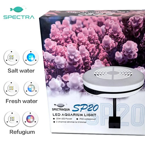 Spectra SP20 AQUARIUM Светодиодный светильник 20 Вт с морской водой для кораллового рифа/пресноводной/REFUGIUM аквариума