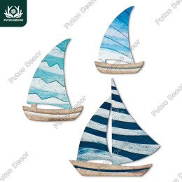 Putuo Decor 3 шт. Деревянный настенный декор для парусника, синий деревянный знак, настенное художественное украшение для фермерского дома, кофейни, спа, йоги, студии, подарки