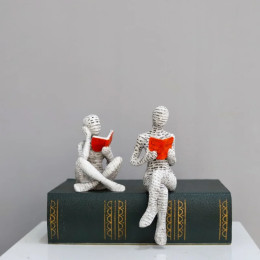 1 шт., украшение из целлюлозы из бумаги для чтения, статуя женщины-мыслителя, креативный художественный дизайн, современный домашний офис, книжная полка, аксессуары для ТВ-шкафа, украшение стола, подарки