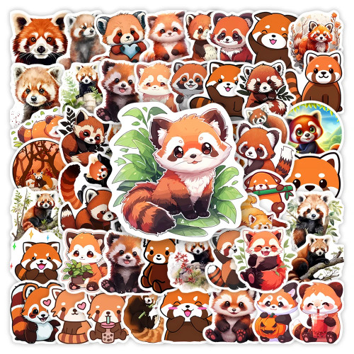 Милые наклейки с красной пандой Ailurus Kawaii Art Clipart, подарочная игрушка, водонепроницаемая наклейка для ноутбука, телефона, декоративная бутылка для багажа