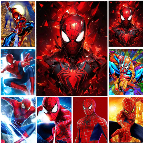 Marvel Diamond Рисунок Человек - паук наклейки Бриллиантовая вышивка искусство 5D DIY Бриллиантовая мозаика Marvel House Идеальный подарок ручной работы