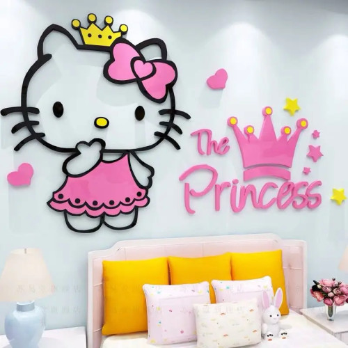 Kawaii Sanrio Hello Kitty аниме милые 3D наклейки акриловый кристалл для девочек украшение дома для спальни девушка мультяшная игрушка подарок на день рождения
