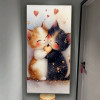 Алмазная живопись, сделай сам, Алмазная мозаика, два милых кота, поцелуние, 5D, полный квадратный горный хрусталь, вышивка крестиком, подарок на день Святого Валентина ручной работы