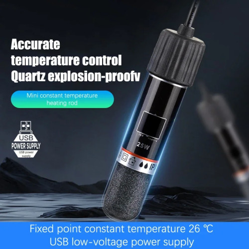 USB мини-аквариумный нагревательный стержень для небольшого аквариума 26. ° C Аквариумный нагреватель с постоянной температурой, погружной термостат, нагреватель 10 Вт