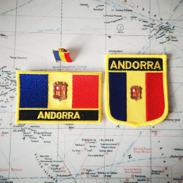ANDORRA, национальный флаг, вышивка, искусственная кожа, квадратная форма, булавка на тканевую повязку, аксессуары, украшение для рюкзака