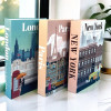 Париж Нью-Йорк Поддельные книги Украшение Роскошные декоративные книги Архитектура Журнальный столик Декор для спальни Ящик для хранения с дистанционным управлением