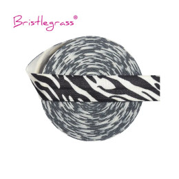 BRISTLEGRASS 2 5 10 ярдов 5/8"15 мм с принтом зебры в полоску FOE складная эластичная атласная лента из спандекса повязка на голову DIY швейная отделка