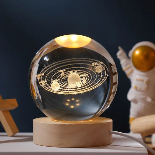 6/8 см 3D хрустальный шар планета ночник лазерная гравировка Солнечная система глобус астрономия фестиваль подарки украшение для домашнего рабочего стола