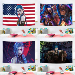 Флаг Qiyuan 90X150CM 3X5FT Арканы-Jinxs мультяшный флаг полиэстер с принтом Jinx плакат баннер для декора
