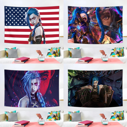 Флаг Qiyuan 90X150CM 3X5FT Арканы-Jinxs мультяшный флаг полиэстер с принтом Jinx плакат баннер для декора