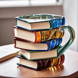 Уникальные книги из смолы, кофейная чашка, окрашенная книжная кружка, 11 унций, новинка, 3d роспись, кофейная кружка, коллекция подарков
