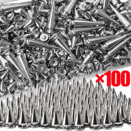 100/10 шт., металлические конусы, шпильки, шипы, двойная кепка, заклепки, сделай сам, крутая панк-одежда, заклепки для одежды, обувь, сумка, одежда, аксессуары для рукоделия