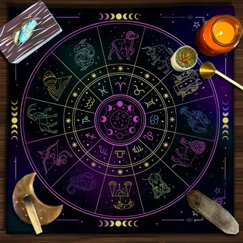 Скатерть Таро, 12 созвездий, ткань для алтаря для гадания, настольная игра, колдовство, астрология, карты-оракулы, подушечки для домашнего декора комнаты