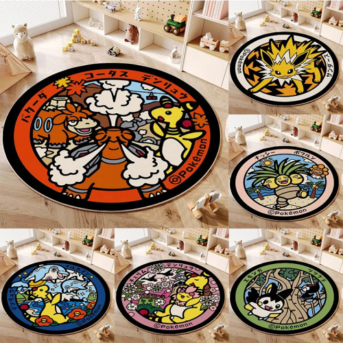 НОВЫЙ MINISO Kawaii Dywan Pokemon для декора гостиной, гостиной, балкона, дивана, коврик для спальни, мягкий ковер, вращающийся коврик для стула, детский подарок