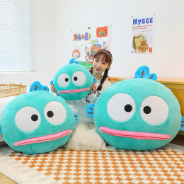 Подлинная кукла MINISO Sanrio Hangyodon уродливая рыба Hanton, подушка, игрушка, Зеленая кукла, подарок на день рождения, подушка для сиденья, украшение для дома