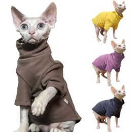 Одежда для кошек Sphynx зимняя плотная одежда для домашних животных для маленьких собак кошек пуловер рубашка мягкая теплая Пижама для кошек такса одежда