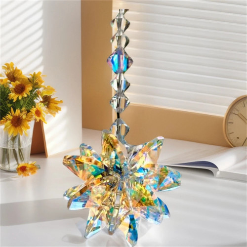 Suncatcher AB Цветная стеклянная призма для сада Кристалл Снежинка Подвеска Окно Висит Радуга Maker Подарок Автомобиль Свадебный домашний декор