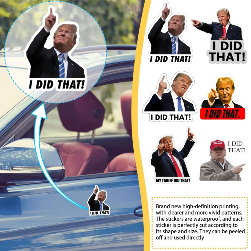 10/100 шт. забавные наклейки Трампа, наклейка на бампер для ноутбука, окно, водонепроницаемые наклейки для автомобиля, праздничная наклейка для автомобиля или дома, забавные подарки