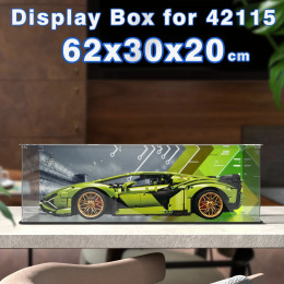 Акриловая витрина для lego 42115, витрина для Lamborghini, строительный блок, пылезащитная прозрачная модель, ящик для хранения автомобиля 62x30x20 см