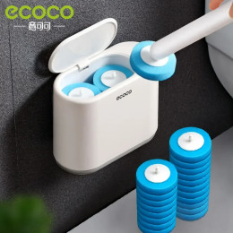 ECOCO одноразовая щетка для унитаза, пластиковый настенный самоклеящийся держатель для щетки для унитаза, сменная насадка, инструменты для чистки ванной комнаты